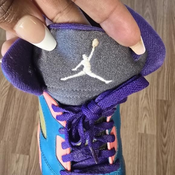 Air Jordan 5 Retro GS Sneakers Youth Size 3Y Teal Pink Purple Retro 2013 - Picture 11 of 12